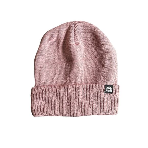 RBX Pink Knit Beanie with Ribbed Brim and Classic Fit - Picture 1 of 4